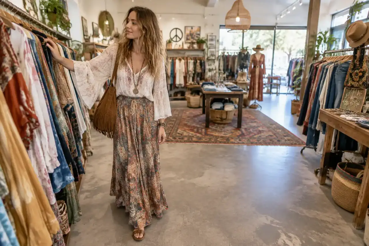 Tenue hippie femme : une silhouette fluide sans effet déguisement
