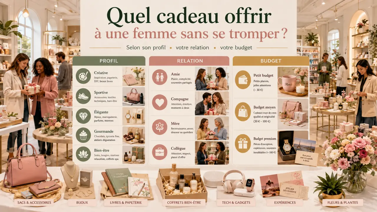 Quel cadeau offrir à une femme sans se tromper selon son profil, la relation et le budget ?