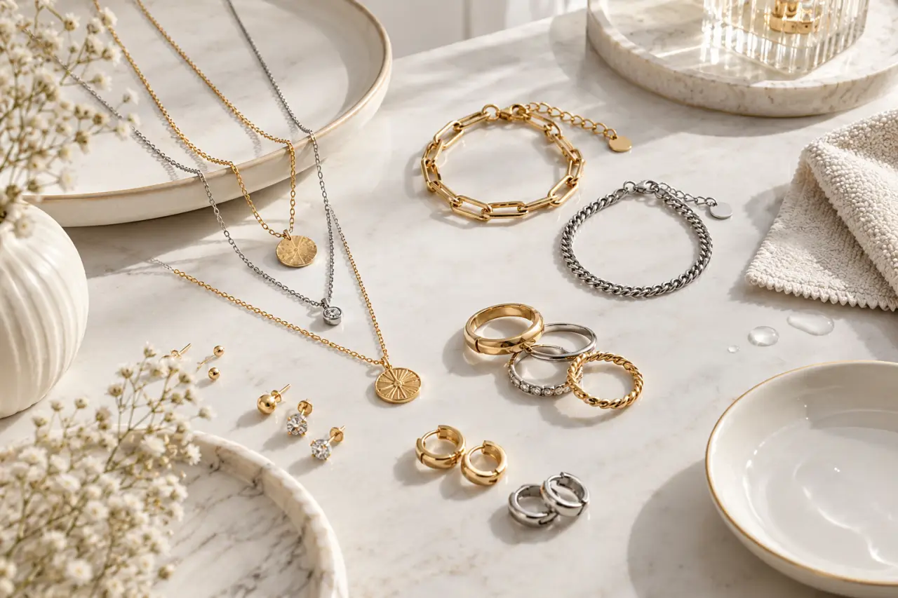 Les bijoux en acier inoxydable pour femme allient style quotidien et entretien simple