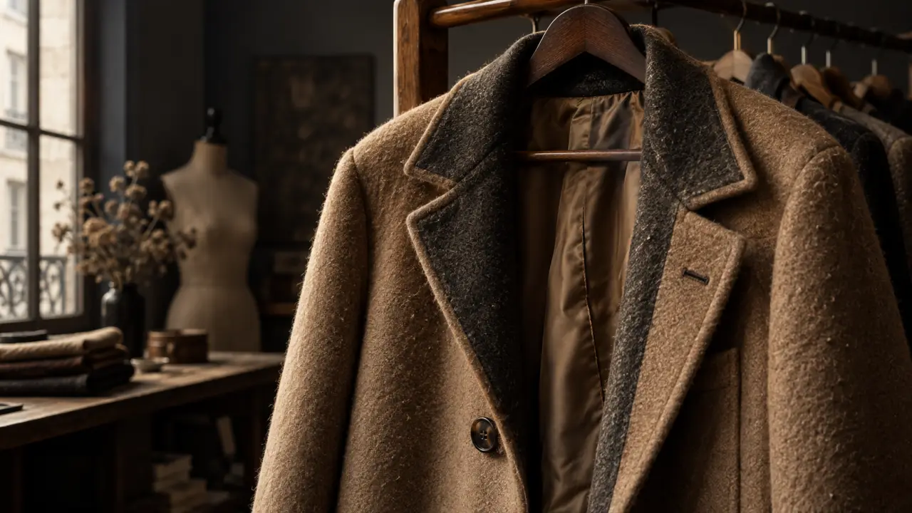 Manteau vintage intemporel en laine dans une ambiance parisienne