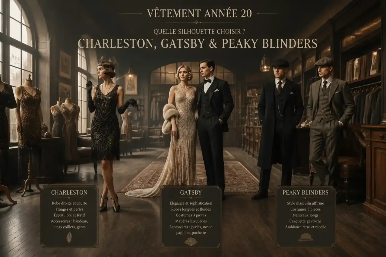 Vêtement année 20 : quelle silhouette choisir entre Charleston, Gatsby et Peaky Blinders ?