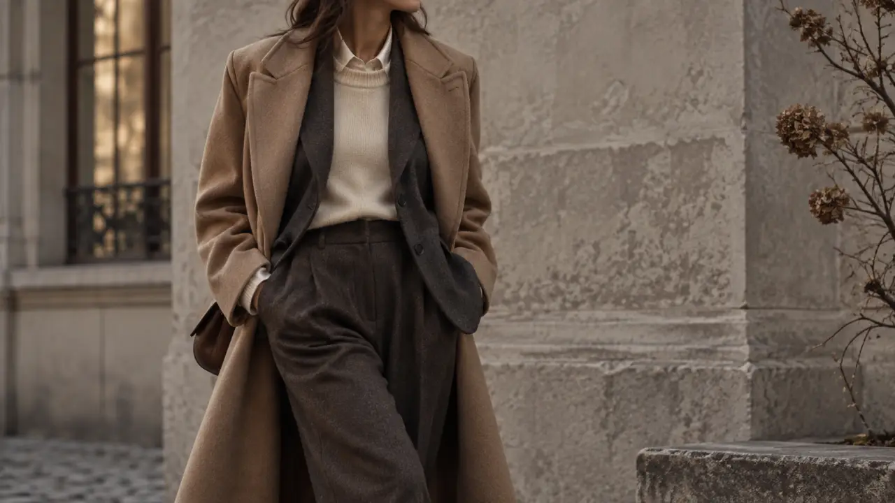 Silhouette portant une veste vintage superposée pour l'hiver